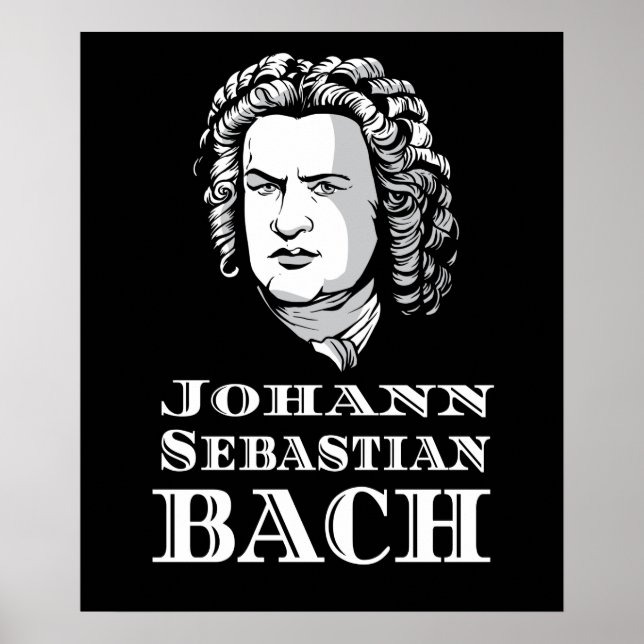 Póster Retrato de Johann Sebastian Bach (Frente)