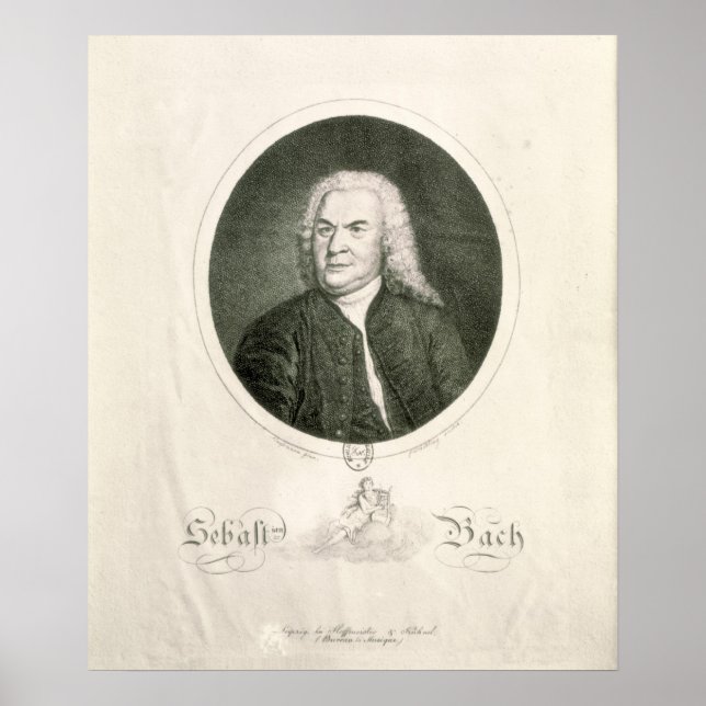 Póster Retrato de Johann Sebastian Bach (Frente)