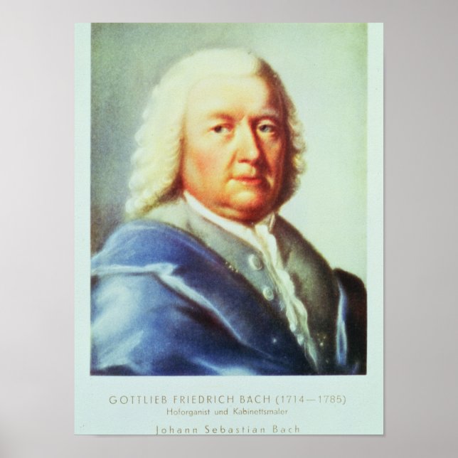 Póster Retrato de Johann Sebastian Bach (Frente)