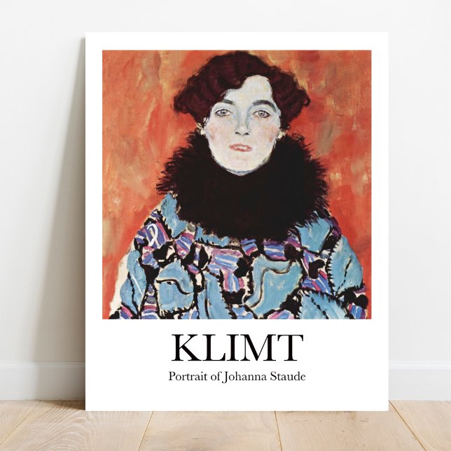 Póster Retrato de Johanna Staude por Gustav Klimt (Golden Elegance: Klimt's "Johanna Staude." Art Deco masterpiece)