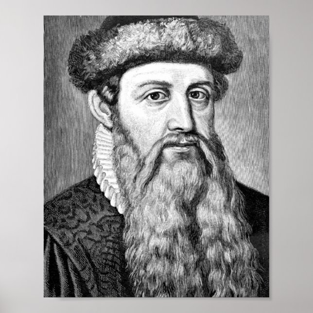 Póster Retrato de Johannes Gutenberg (Frente)