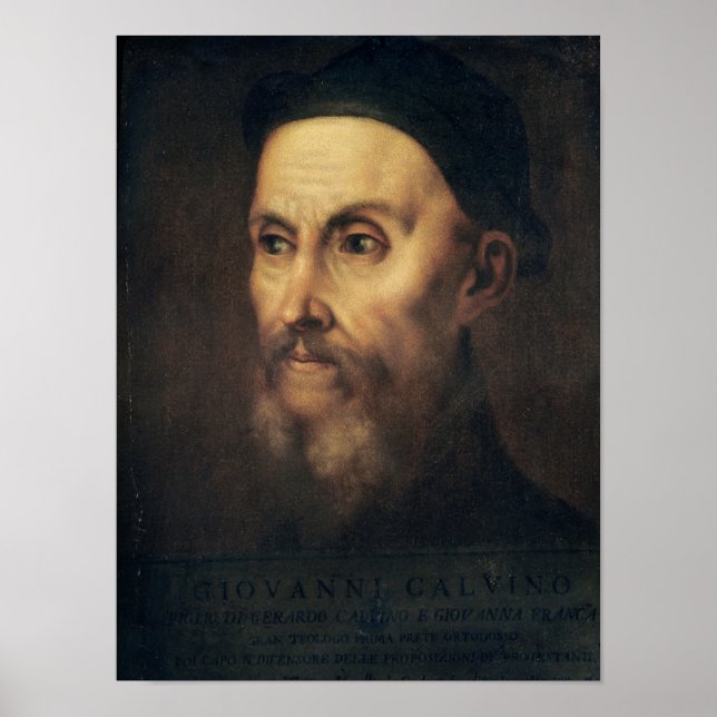 Póster Retrato de John Calvin (Frente)