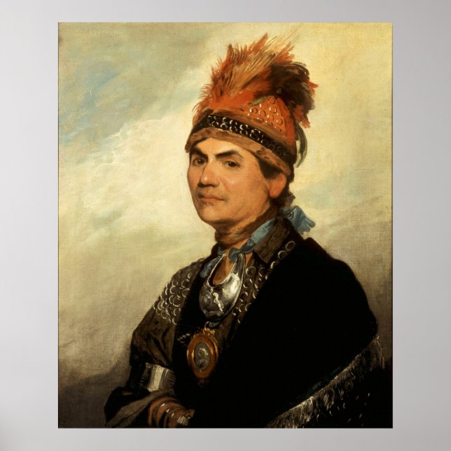 Póster Retrato de Joseph Brant por Gilbert Stuart (Frente)