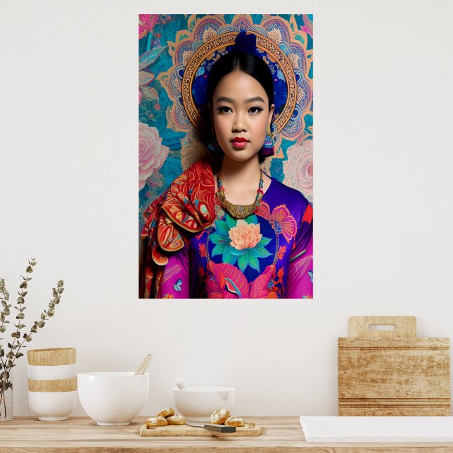 Póster Retrato de joven princesa asiática (Cocina)