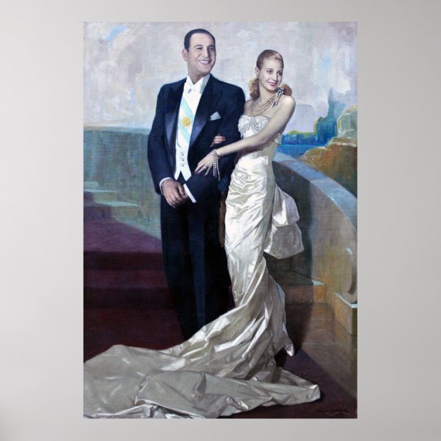 Póster Retrato de Juan Domingo Perón y Eva Duarte (Frente)