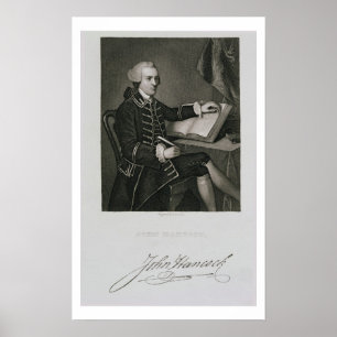 Póster Retrato de Juan Hancock, grabado por Juan B. Forr