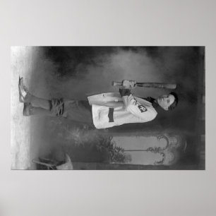 Póster Retrato de jugador de béisbol con bate