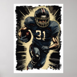 Póster ✪ retrato de jugador de fútbol ☛ vector abstracto
