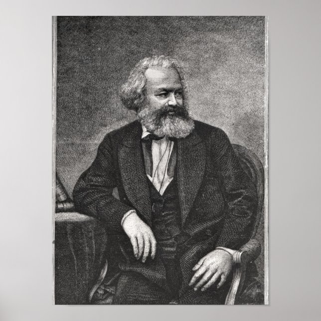 Póster Retrato de Karl Marx 1857 (Frente)