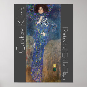 Póster Retrato de Klimt restaurado de la pintura de Emili