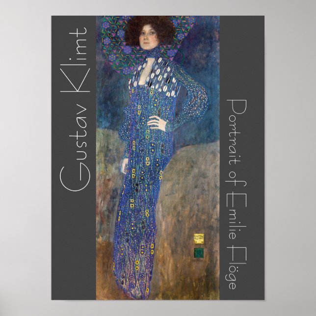 Póster Retrato de Klimt restaurado de la pintura de Emili (Frente)
