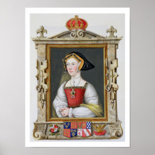 Póster Retrato de la 3ro reina de Jane Seymour
