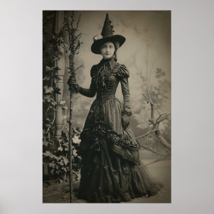 Póster Retrato de la bruja victoriana Sepia