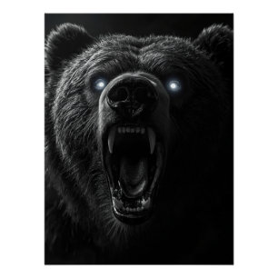 Póster Retrato de la cabeza del oso feroz