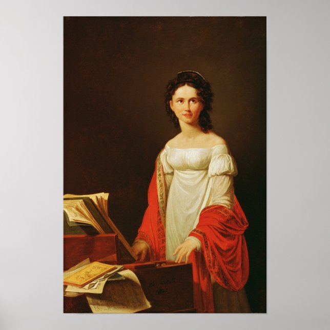 Póster Retrato de la cantante Anna Borunova, 1821 (Frente)