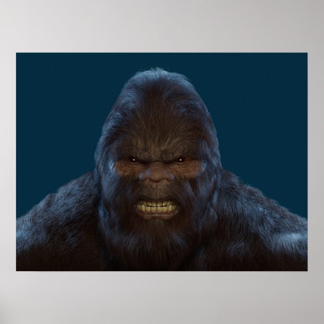 PÓSTER RETRATO DE LA CARA SASQUATCH DE BIGFOOT III (Frente)