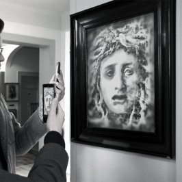 Póster Retrato De La Diosa Antigua Medusa En Gris