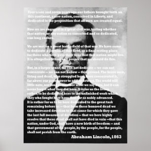 Póster Retrato de la dirección de Abraham Lincoln Gettysb