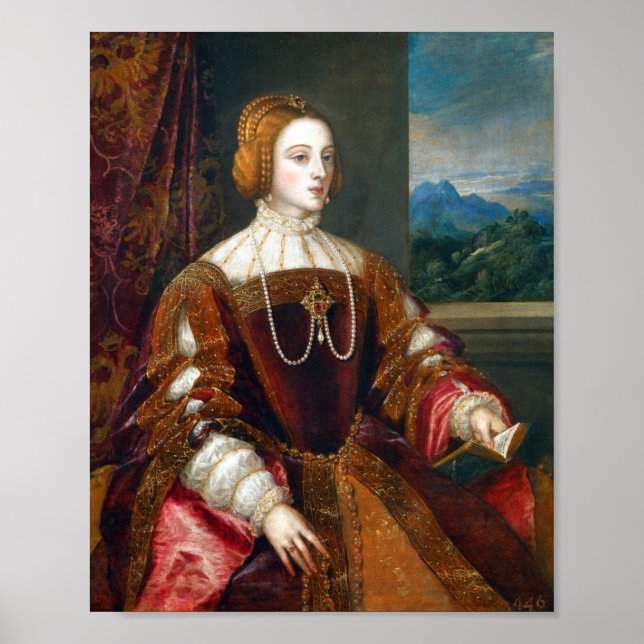 Póster Retrato De La Emperatriz Isabel De Portugal (Frente)