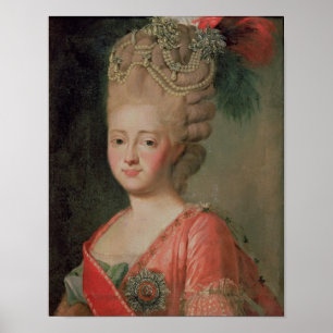 Póster Retrato de la emperatriz Maria Fyodorina, 1770s