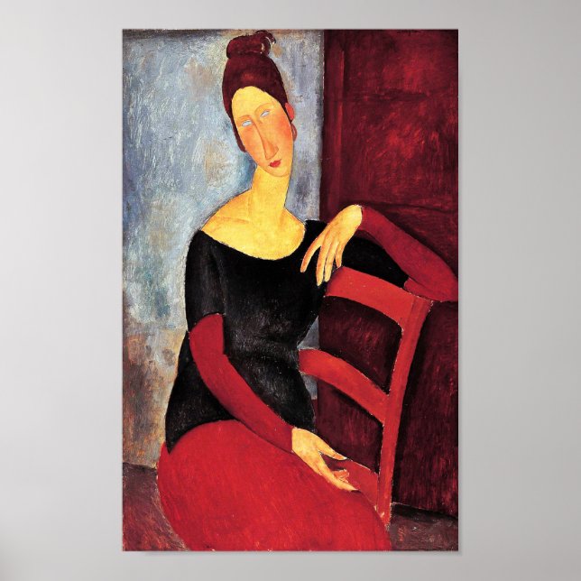 Póster Retrato de la esposa del artista, Modigliani (Frente)