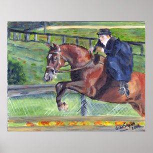 Póster Retrato de la exposición de caballos de Sidesaddle
