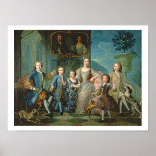 Póster Retrato de la familia del duque de Valentinois