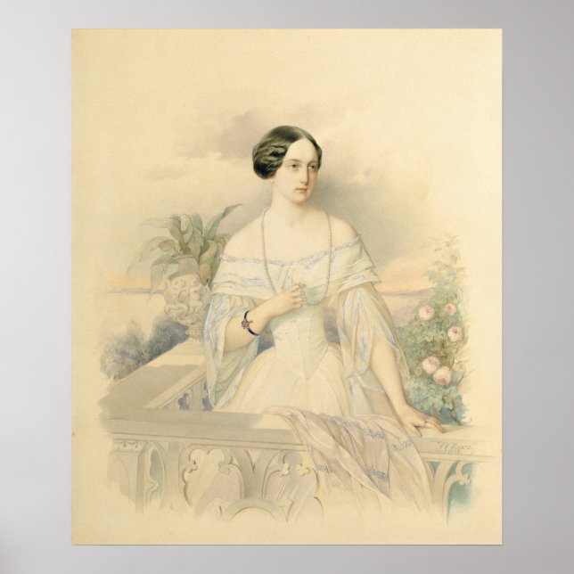 Póster Retrato de la Gran Duquesa Olga Nikolaevna, 1846 (Frente)