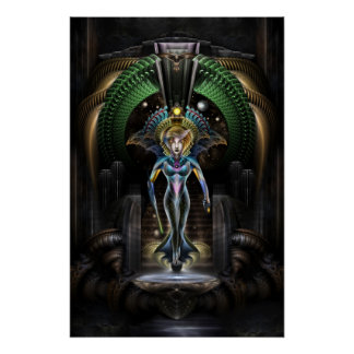 Póster Retrato De La Majestad De Trilia Fractal Fantasy