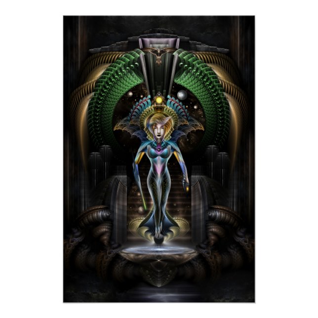 Póster Retrato De La Majestad De Trilia Fractal Fantasy (Anverso)