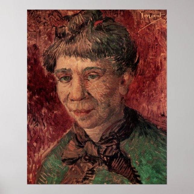 Póster Retrato de la mujer Madame Tanguy, Vincent van Gog (Frente)