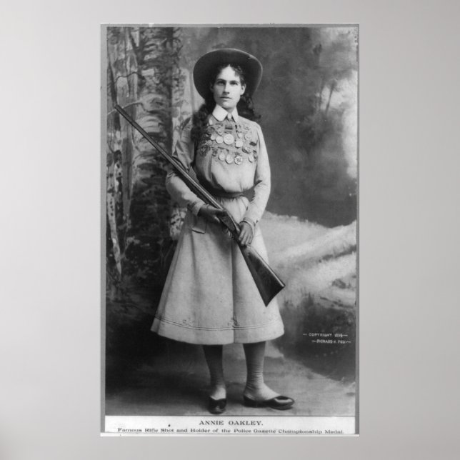 Póster Retrato de la nacida de Annie Oakley Phoebe Ann Mo (Frente)