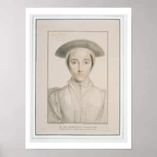 Póster Retrato de la reina Anne de Cleves (1515-57) engra