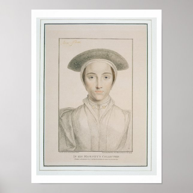 Póster Retrato de la reina Anne de Cleves (1515-57) engra (Frente)