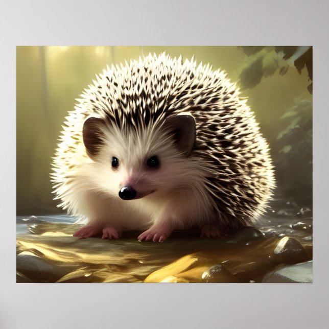 Póster Retrato de la vida salvaje de Baby Hedgehog (Frente)