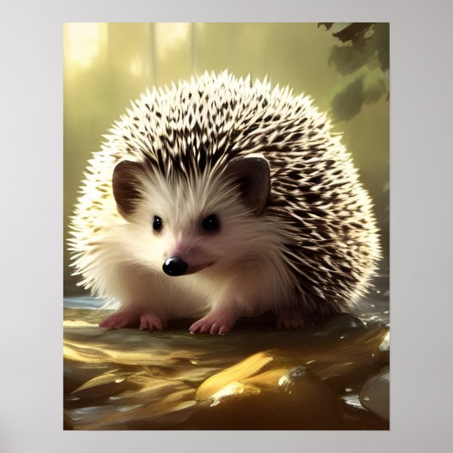 Póster Retrato de la vida salvaje de Baby Hedgehog (Frente)