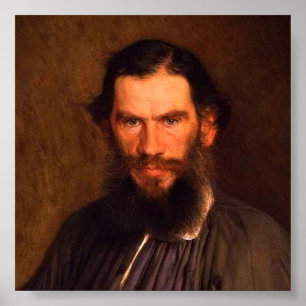 Póster Retrato de Leo Tolstoy (por Ivan Kramskoi, 1873)