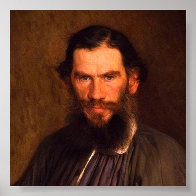 Póster Retrato de Leo Tolstoy (por Ivan Kramskoi, 1873) (Frente)