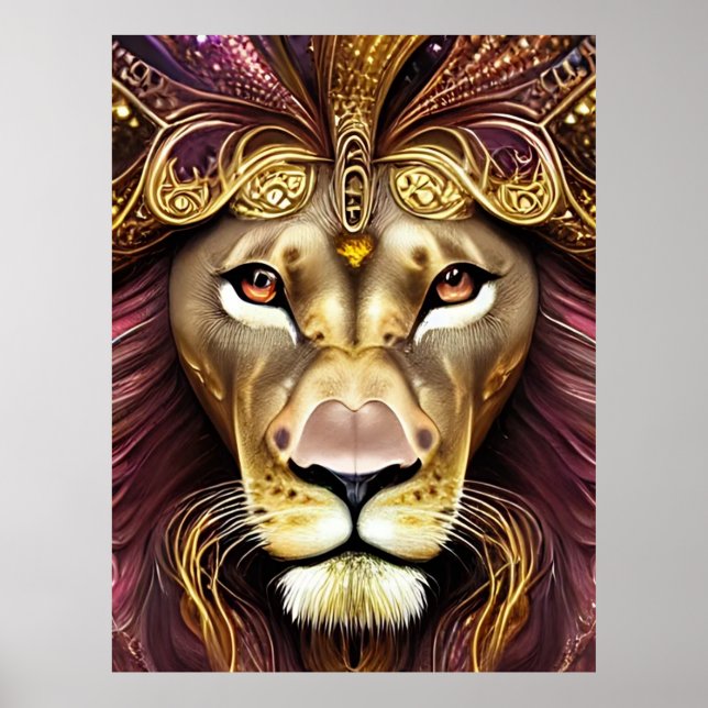 Póster Retrato de león (Frente)