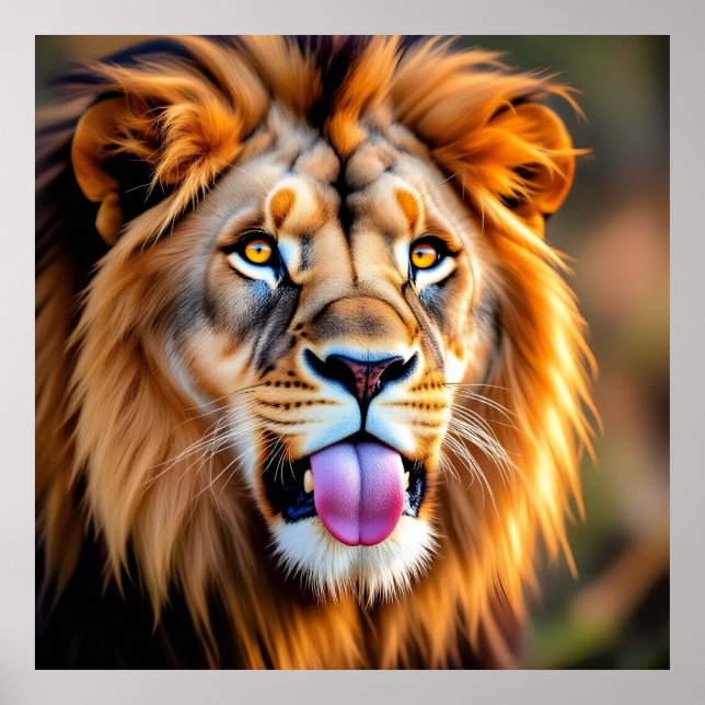 Póster Retrato de León Majestuoso (Frente)