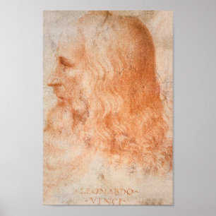 Póster Retrato de Leonardo da Vinci