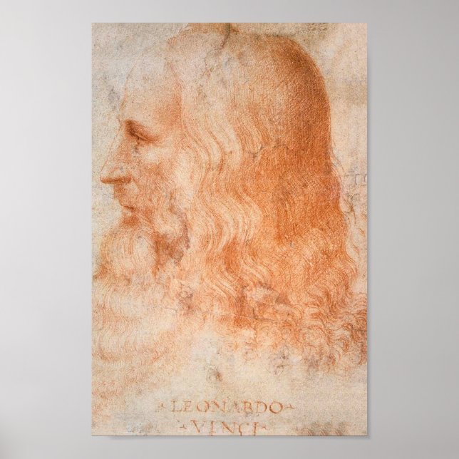 Póster Retrato de Leonardo da Vinci (Frente)