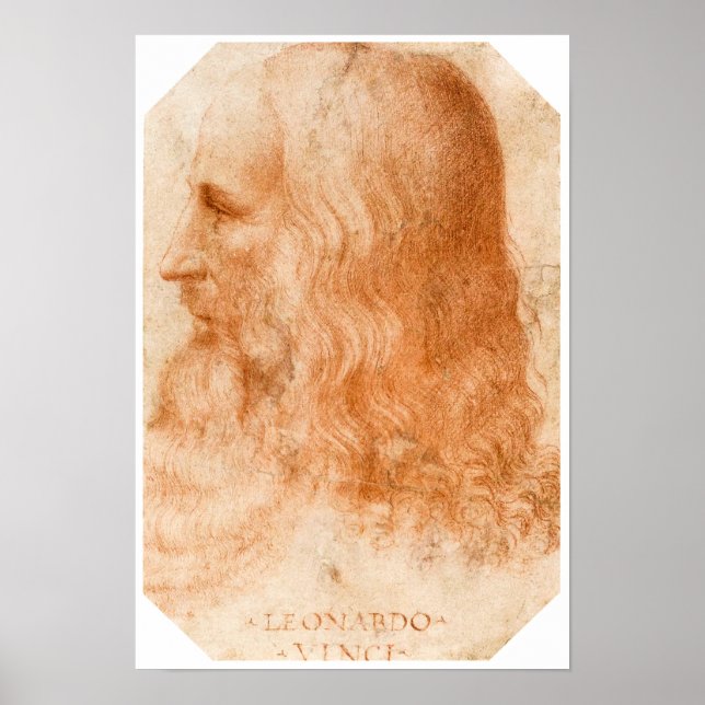 Póster Retrato de Leonardo da Vinci por Francesco Melzi (Frente)