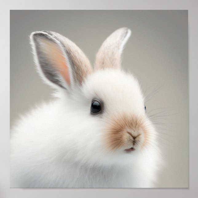 Póster Retrato de liebre de nevada de bebé lindo (conejo) (Frente)