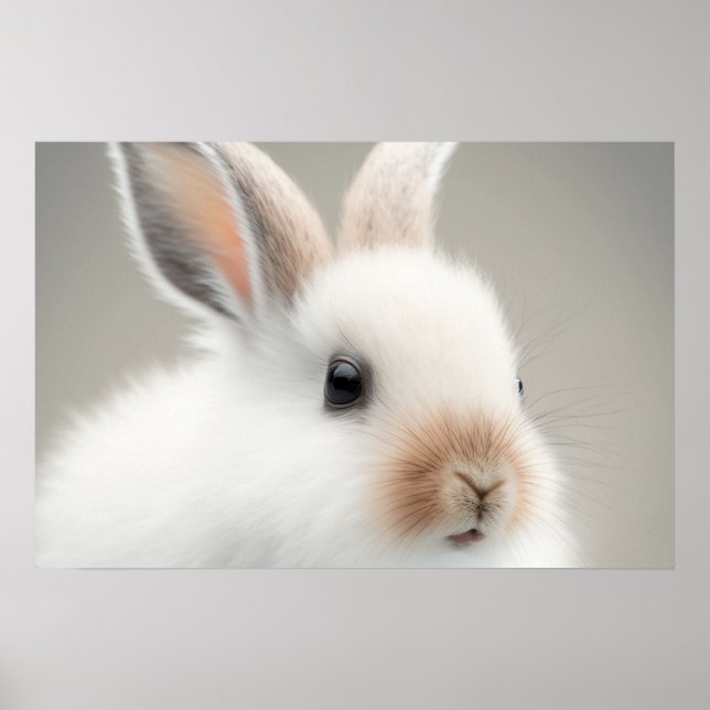 Póster Retrato de liebre de nevada de bebé lindo (conejo) (Frente)