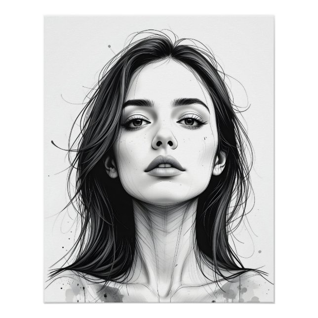 Póster Retrato de línea serena (Anverso)