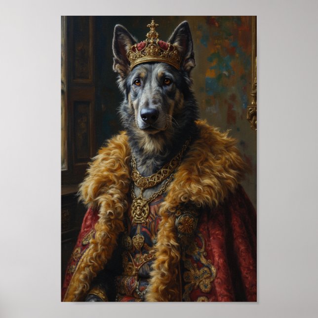 Póster Retrato de Lobero Irlandés Real (Frente)