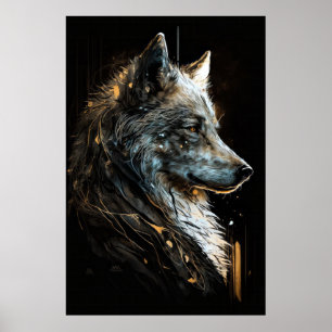 Póster Retrato de lobo Naturaleza animal Vida silvestre P