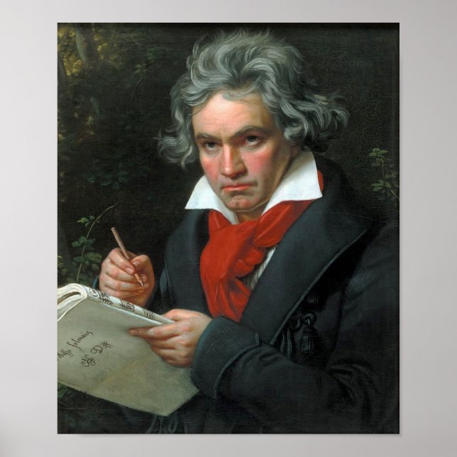 Póster Retrato de Ludwig van Beethoven (Frente)