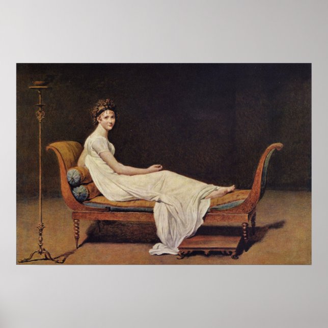 Póster Retrato de Madame Recamier por Jacques-Louis David (Frente)